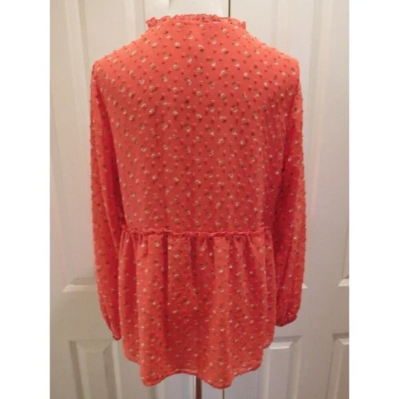 Darling MATILDA JANE "Must Be Love" Red Tufted Dot Crossover Blouse M - Picture 9 of 11